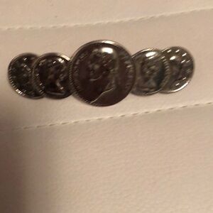 Silver Coin hair clip